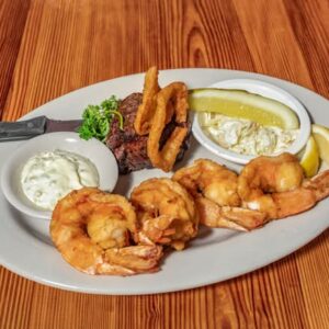 Fried Shrimp & Filet Migñon at Sammy's Fish Box